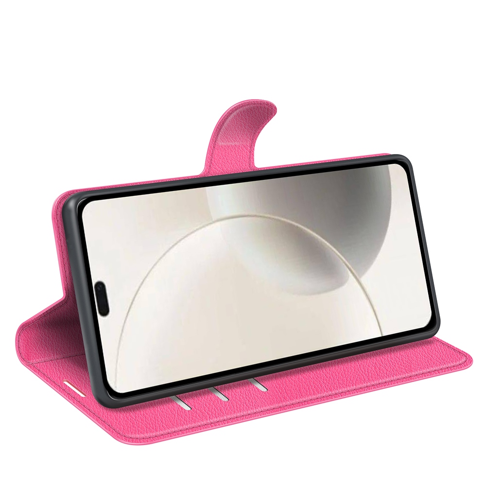 Litchi knižkové puzdro na Honor 400 Smart 5G/4G/Honor X7d - rose