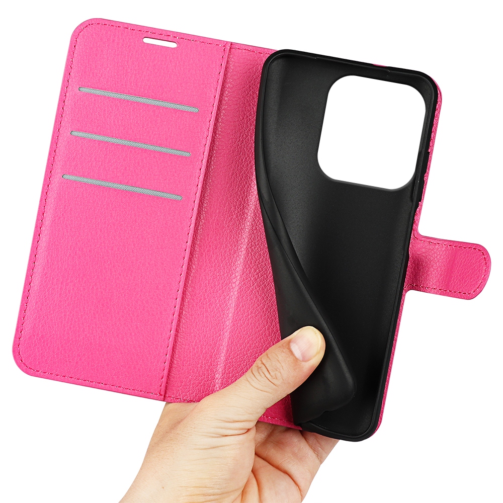 Litchi knižkové puzdro na Honor 400 Smart 5G/4G/Honor X7d - rose