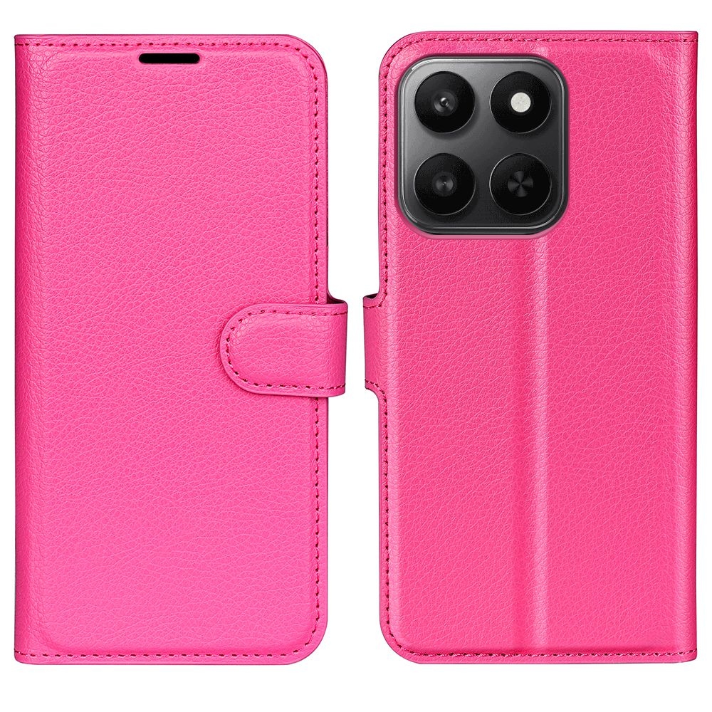 Litchi knižkové puzdro na Honor 400 Smart 5G/4G/Honor X7d - rose