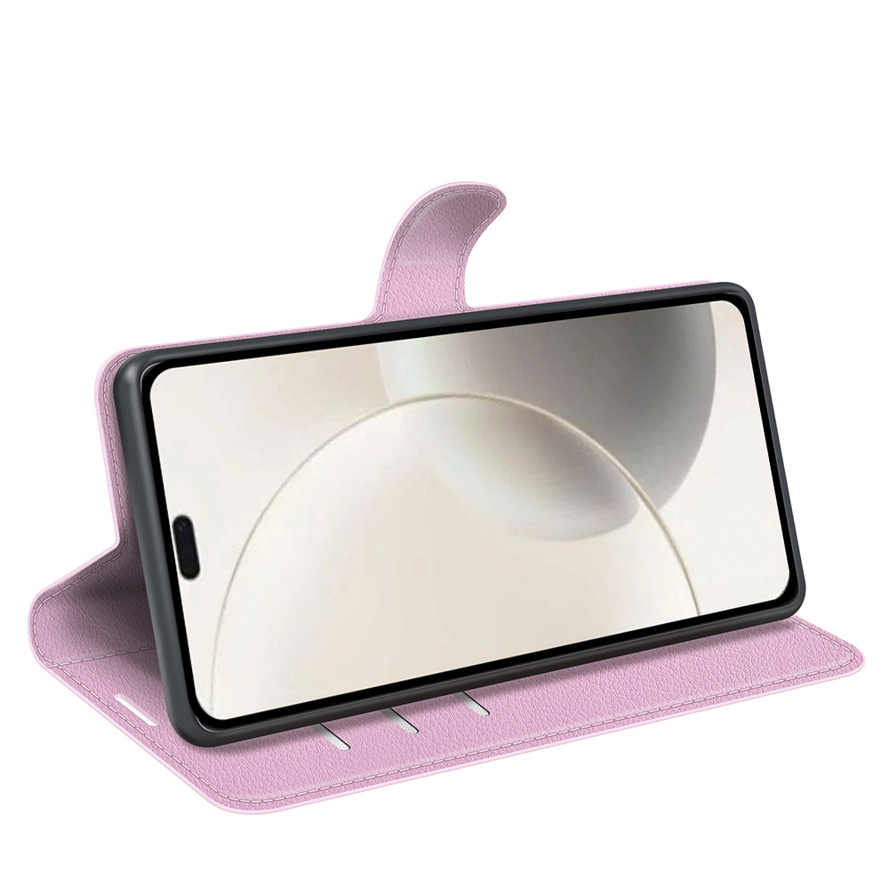 Litchi knižkové puzdro na Honor 400 Smart 5G/4G/Honor X7d - ružové