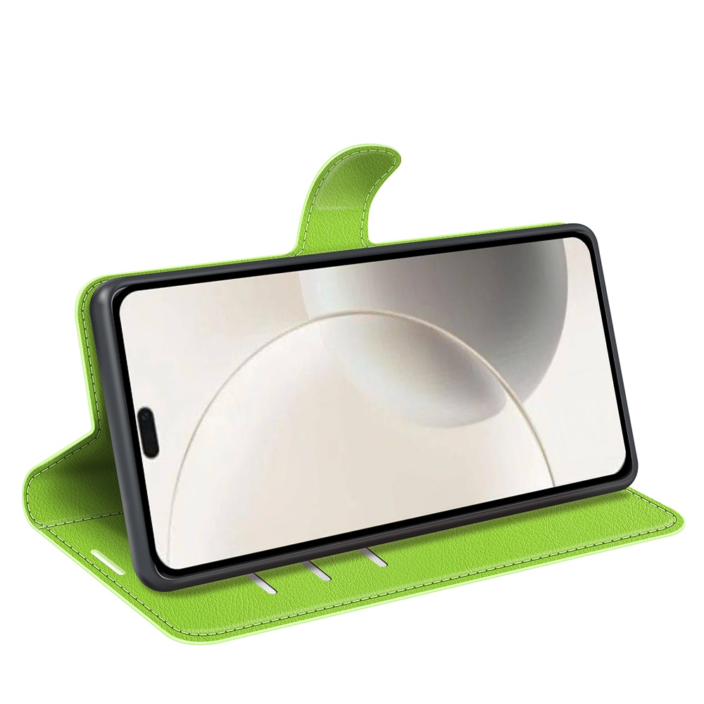 Litchi knižkové púzdro na Honor 400 Smart 5G/4G/Honor X7d - zelené