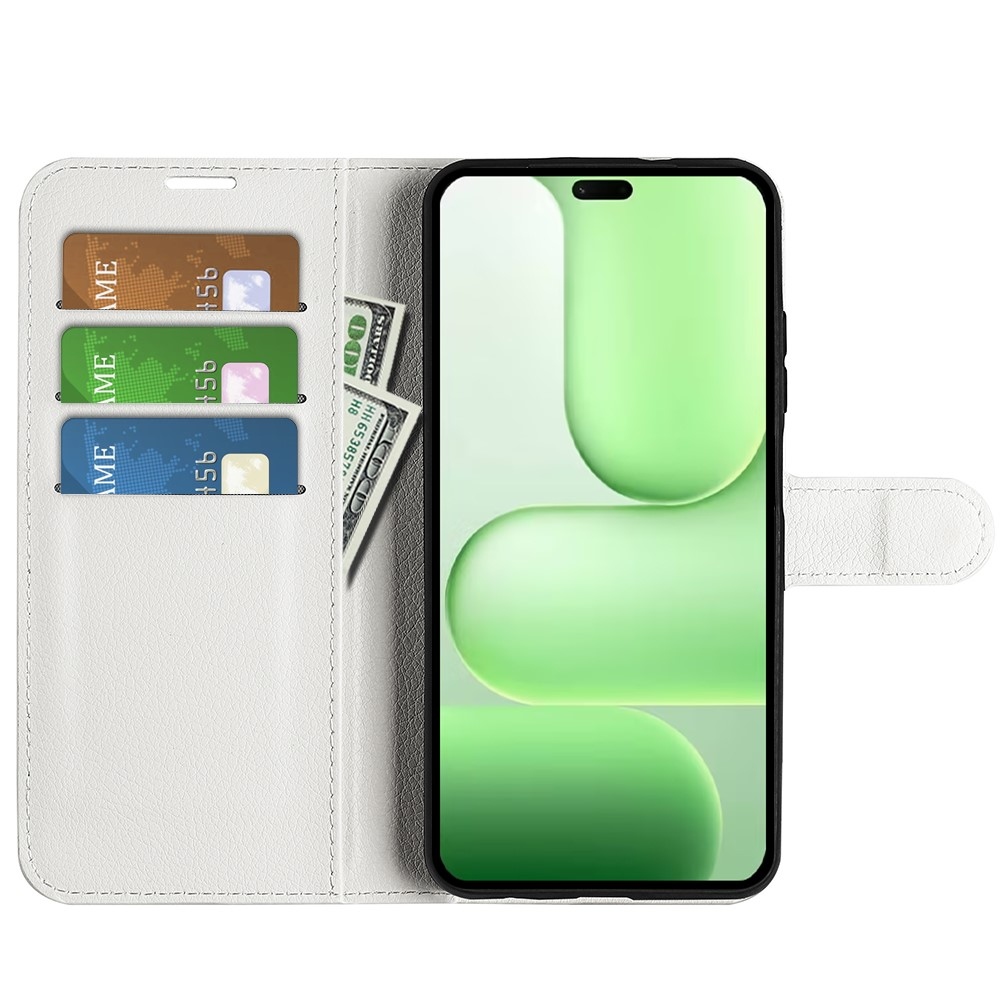 Litchi knižkové puzdro na Honor 600 Lite 5G - biele