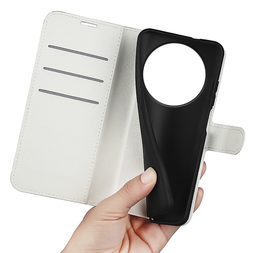 Litchi knižkové puzdro na Honor Magic 8 Lite 5G - biele