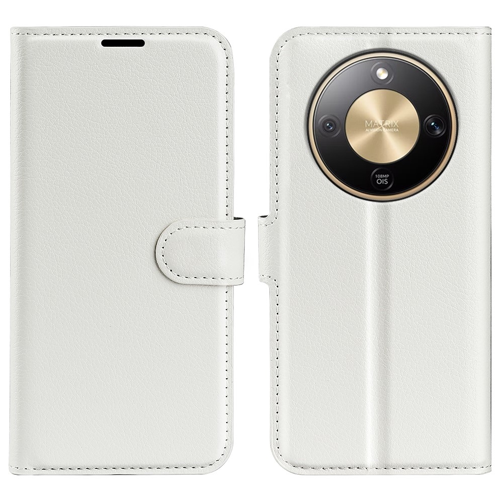 Litchi knižkové puzdro na Honor Magic 8 Lite 5G - biele