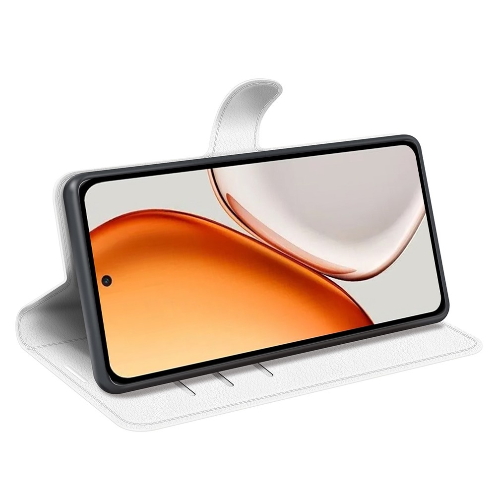 Litchi knižkové puzdro na Honor Magic 8 Lite 5G - biele