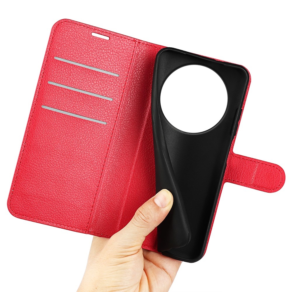 Litchi knižkové puzdro na Honor Magic 8 Lite 5G - červené