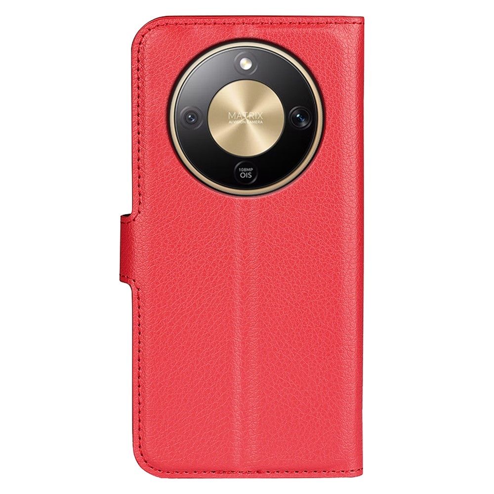 Litchi knižkové puzdro na Honor Magic 8 Lite 5G - červené