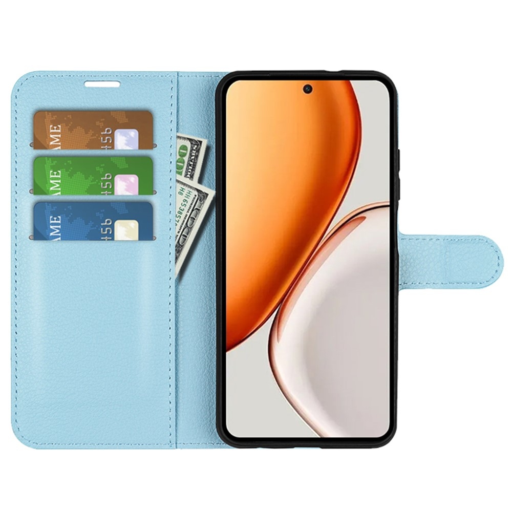 Litchi knižkové puzdro na Honor Magic 8 Lite 5G - modré