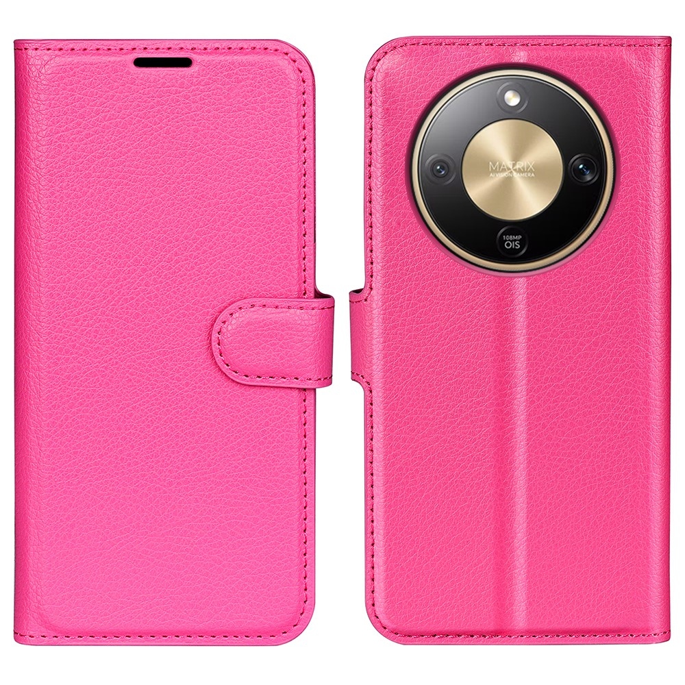 Litchi knižkové puzdro na Honor Magic 8 Lite 5G - rose