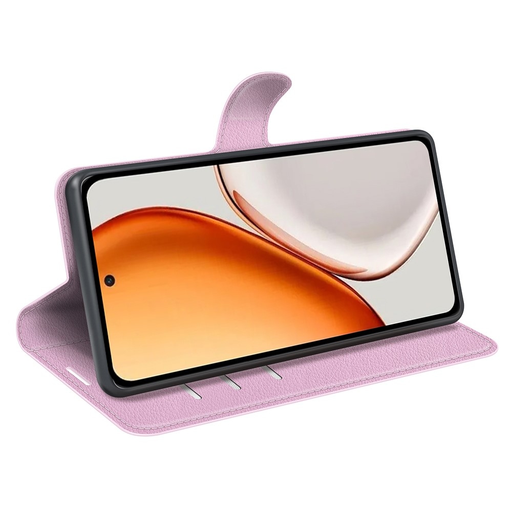 Litchi knižkové puzdro na Honor Magic 8 Lite 5G - ružové