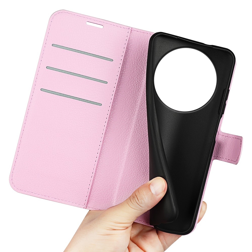 Litchi knižkové puzdro na Honor Magic 8 Lite 5G - ružové