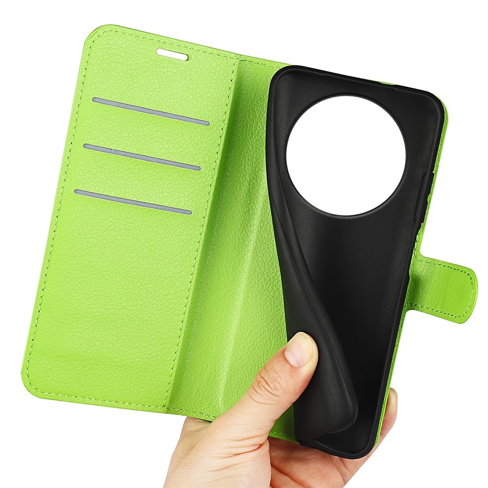 Litchi knižkové puzdro na Honor Magic 8 Lite 5G - zelené