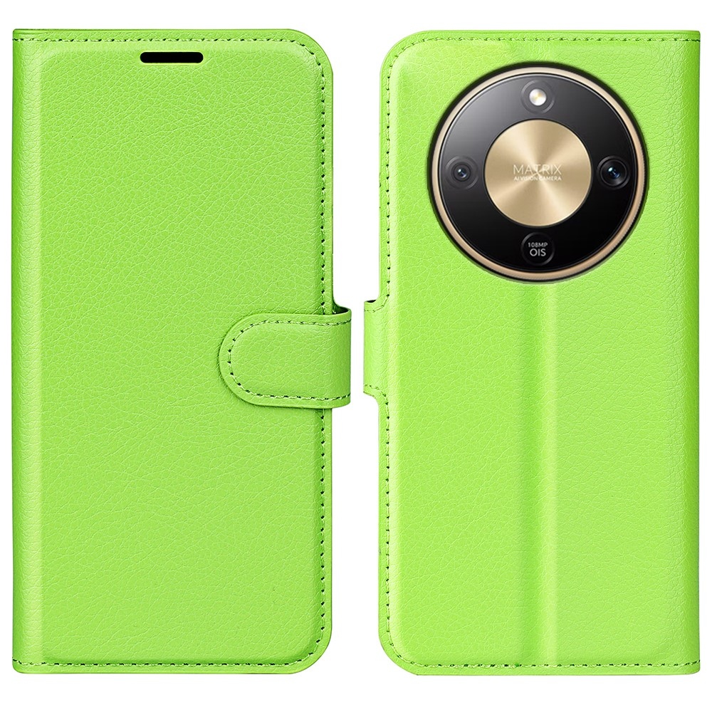 Litchi knižkové puzdro na Honor Magic 8 Lite 5G - zelené