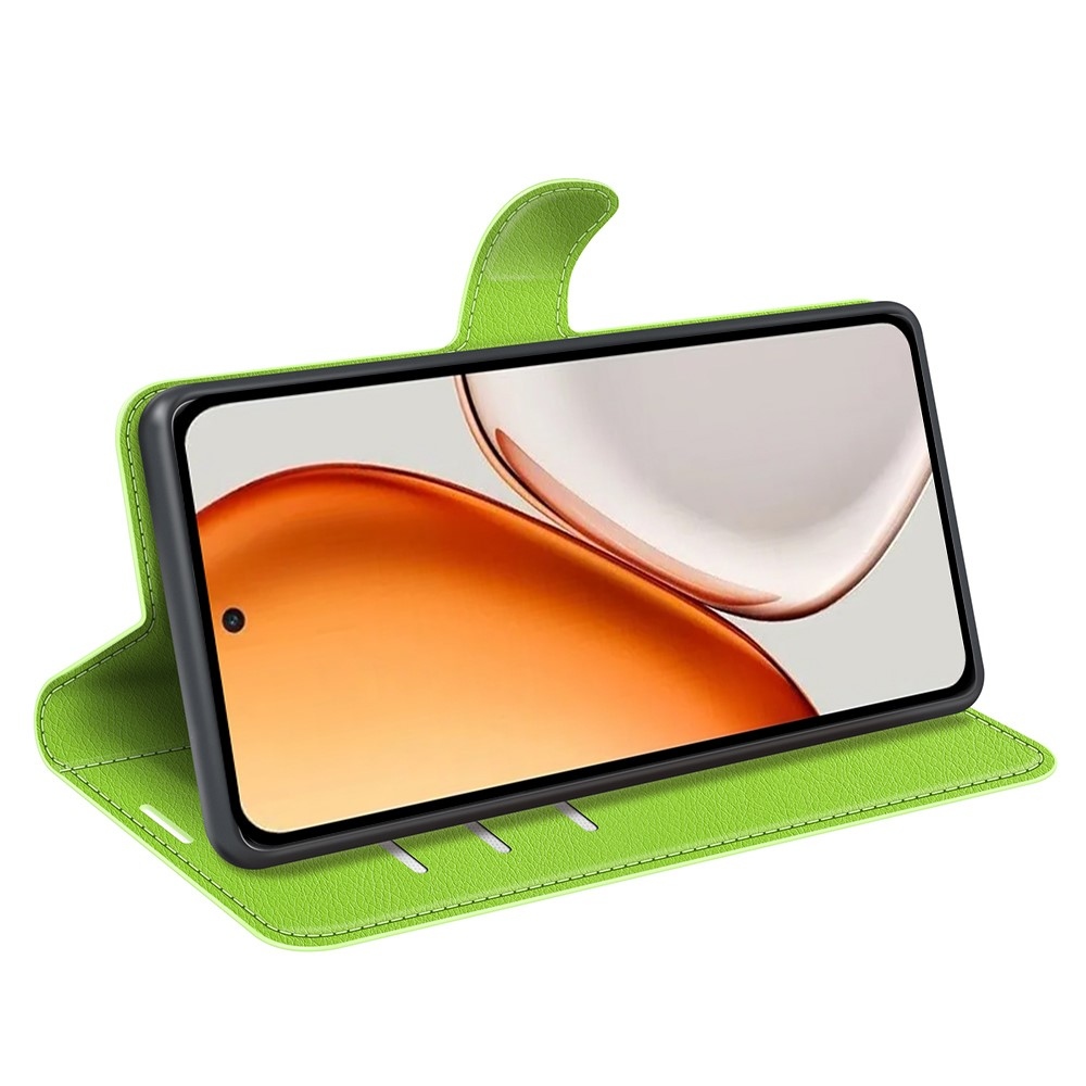 Litchi knižkové puzdro na Honor Magic 8 Lite 5G - zelené