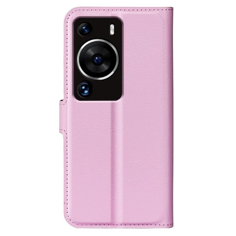 Litchi knižkové puzdro na Huawei P60 Pro - ružové