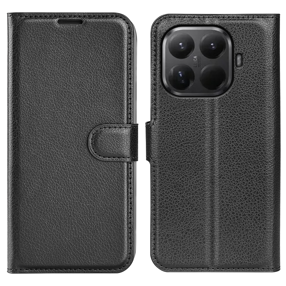 Litchi knižkové púzdro na mobil Xiaomi 17T - čierne