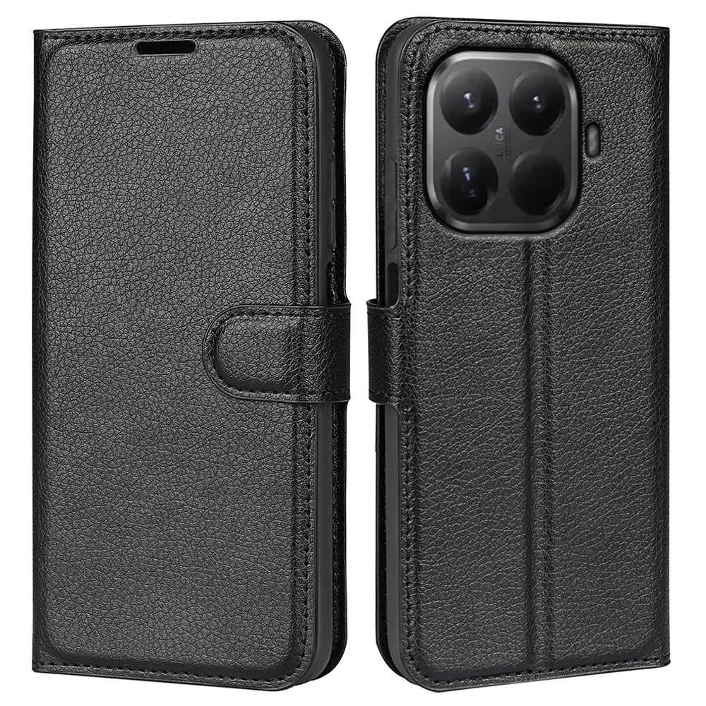 Litchi knižkové púzdro na mobil Xiaomi 17T - čierne