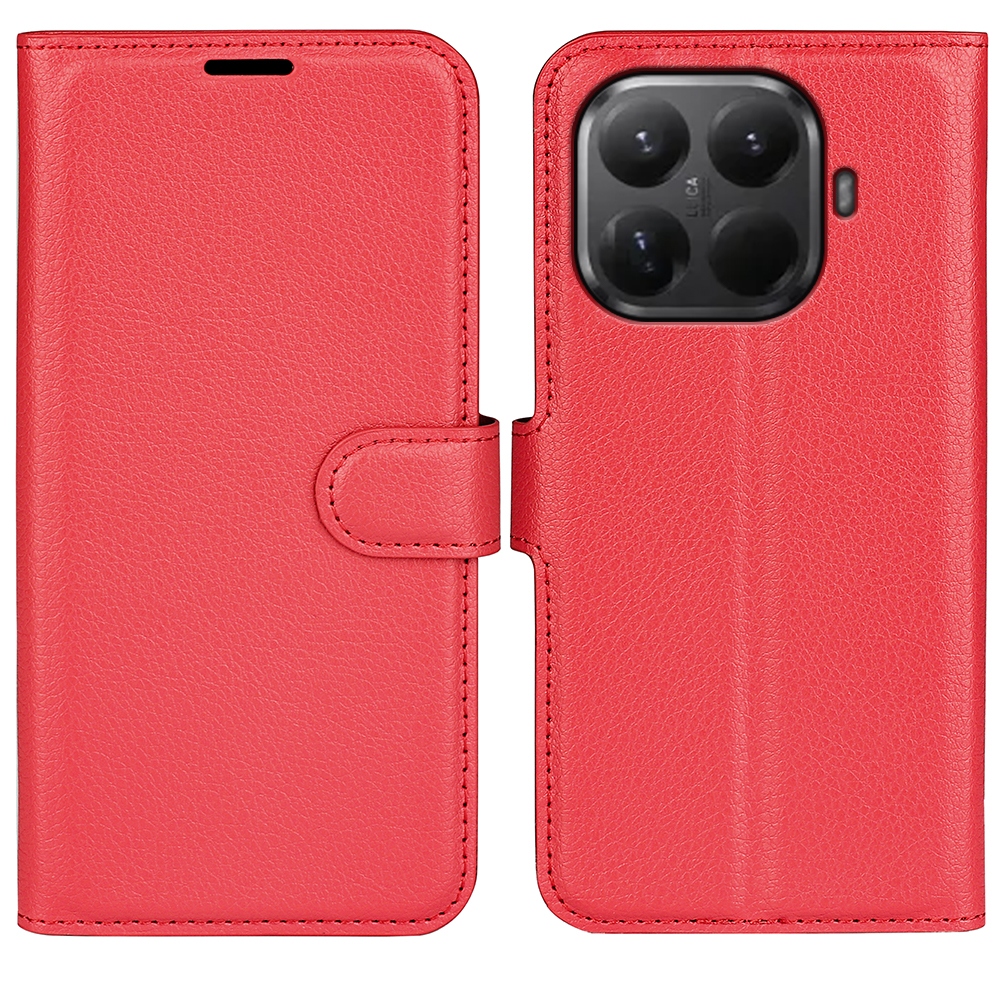 Litchi knižkové púzdro na mobil Xiaomi 17T - červené