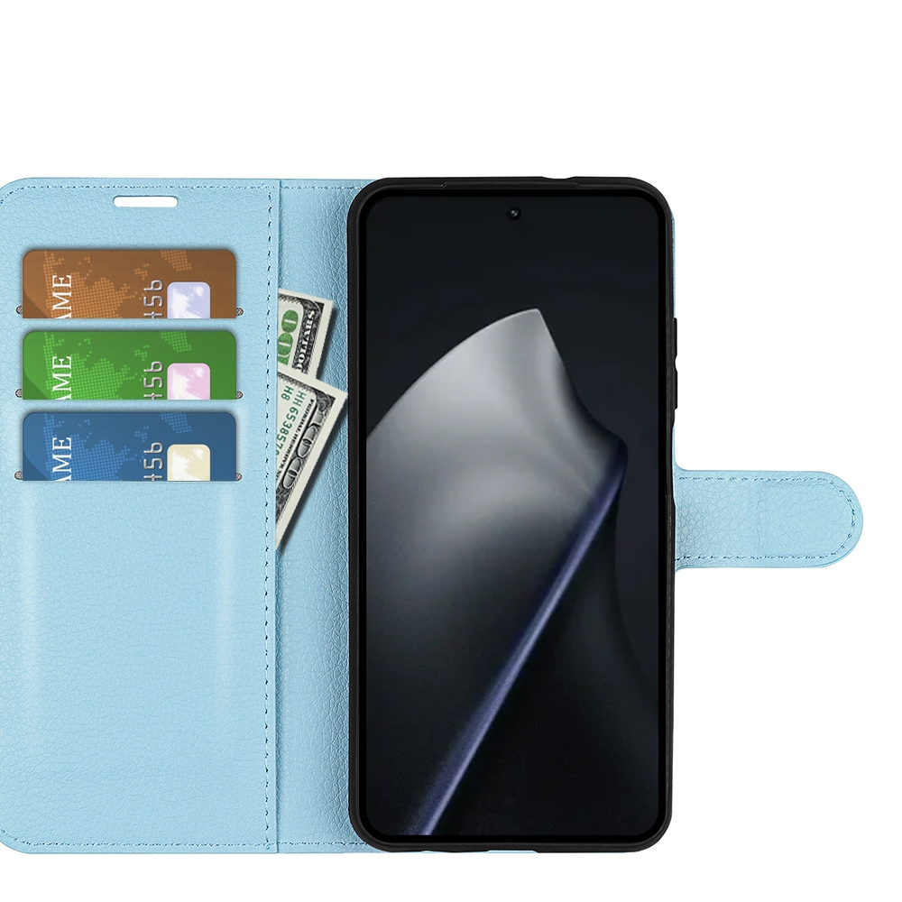 Litchi knižkové púzdro na mobil Xiaomi 17T - modré