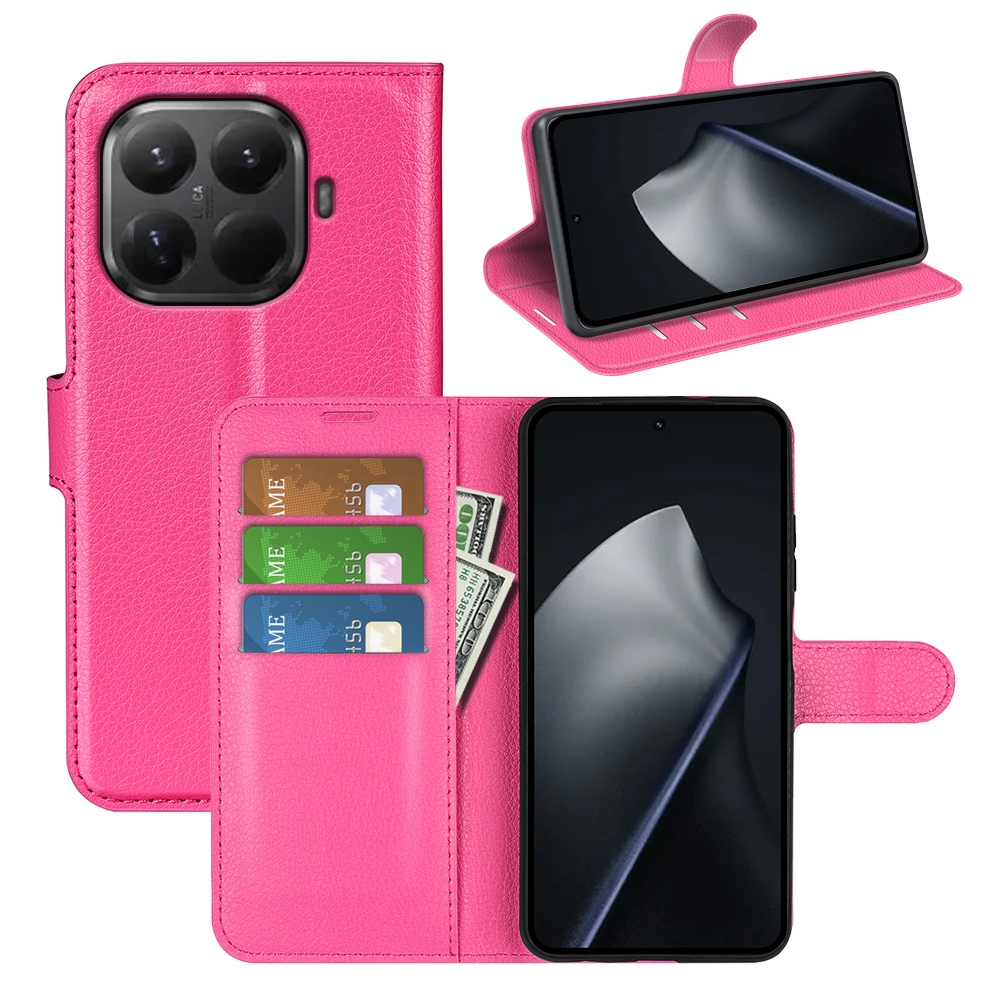 Litchi knižkové púzdro na mobil Xiaomi 17T - rose