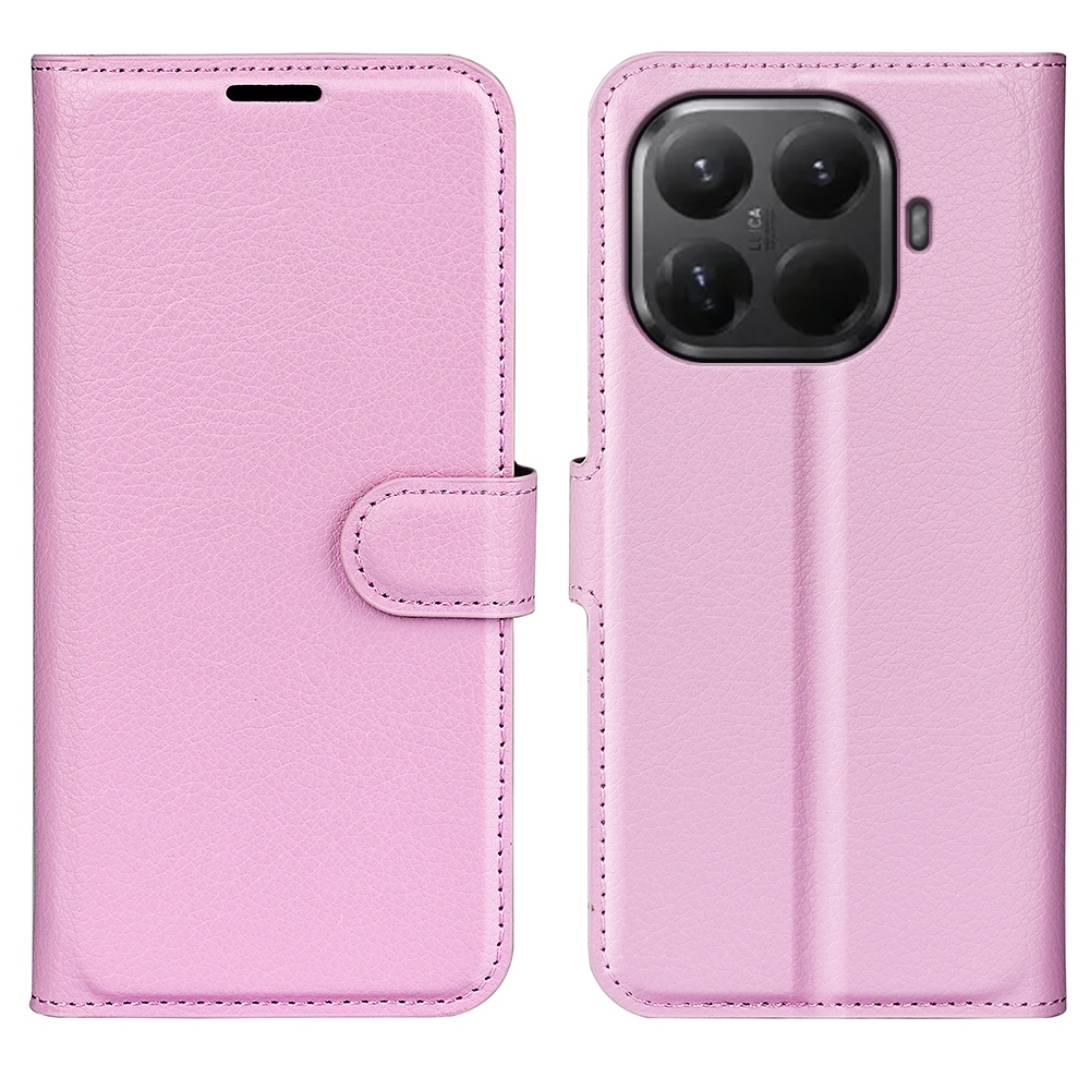 Litchi knižkové púzdro na mobil Xiaomi 17T - ružové