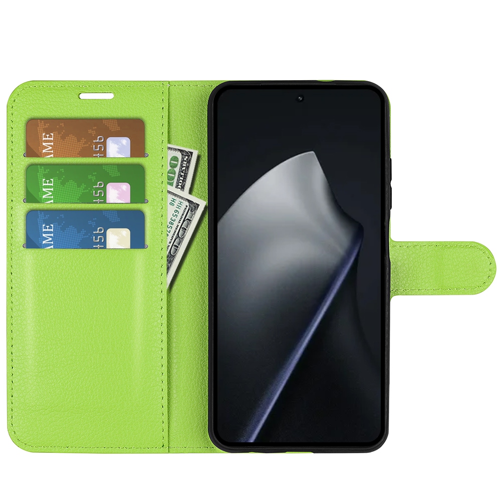 Litchi knižkové púzdro na mobil Xiaomi 17T - zelené