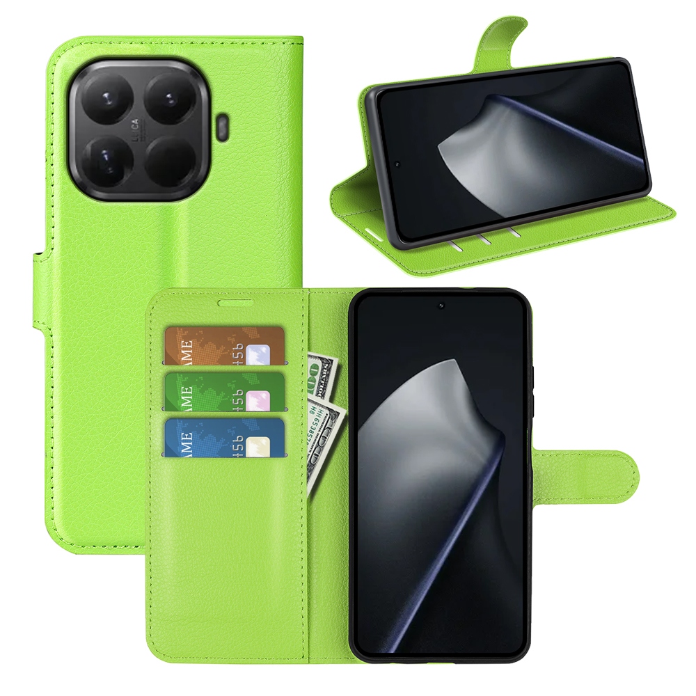 Litchi knižkové púzdro na mobil Xiaomi 17T - zelené