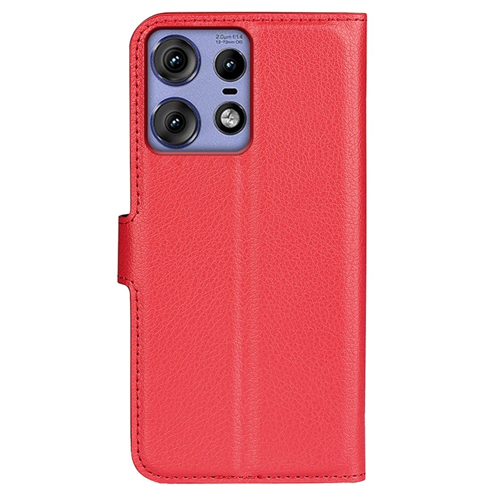 Litchi knižkové púzdro na Motorola Edge 50 Pro 5G - červené