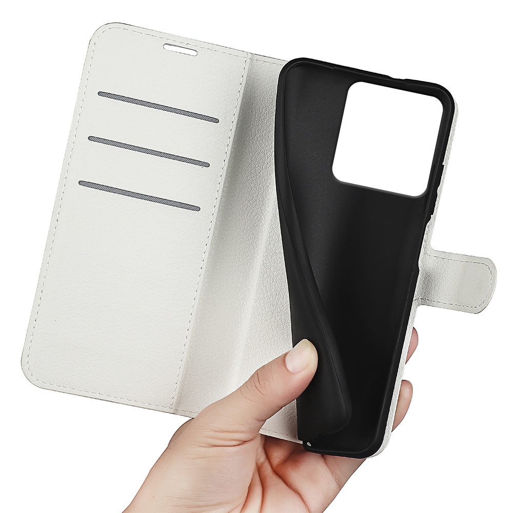 Litchi knižkové púzdro na Motorola Edge 70 5G - biele