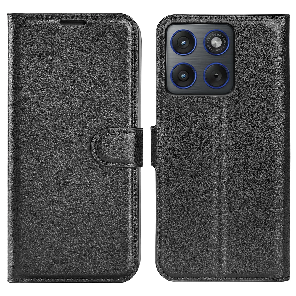 Litchi knižkové púzdro na Motorola Edge 70 5G - čierne
