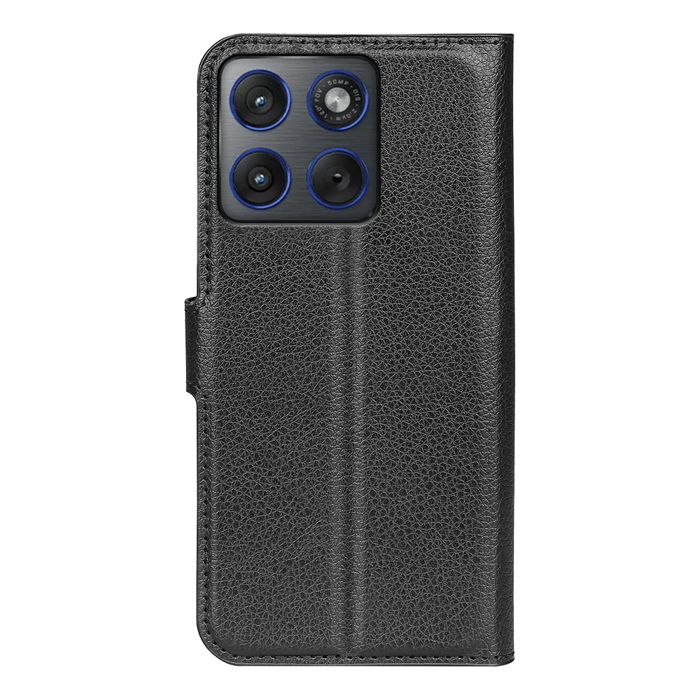 Litchi knižkové púzdro na Motorola Edge 70 5G - čierne