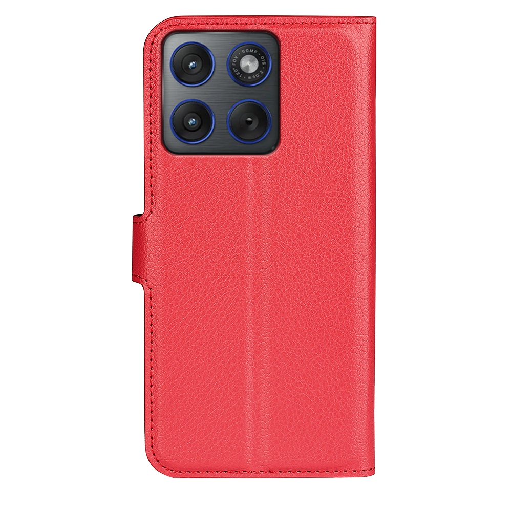 Litchi knižkové púzdro na Motorola Edge 70 5G - červené