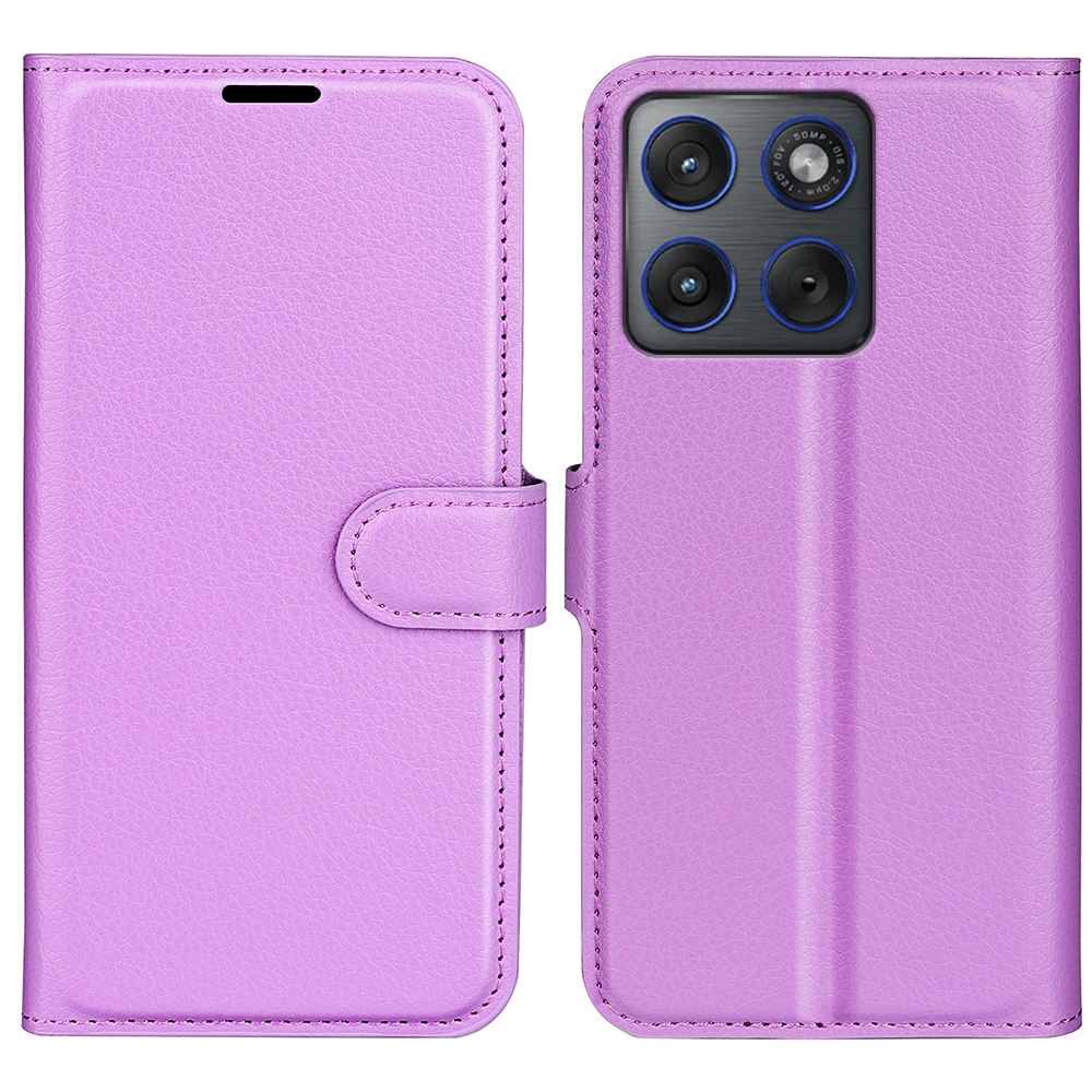 Litchi knižkové púzdro na Motorola Edge 70 5G - fialové