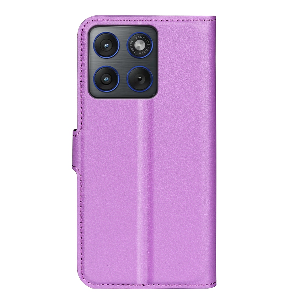 Litchi knižkové púzdro na Motorola Edge 70 5G - fialové