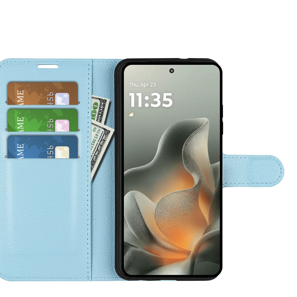 Litchi knižkové púzdro na Motorola Edge 70 5G - modré