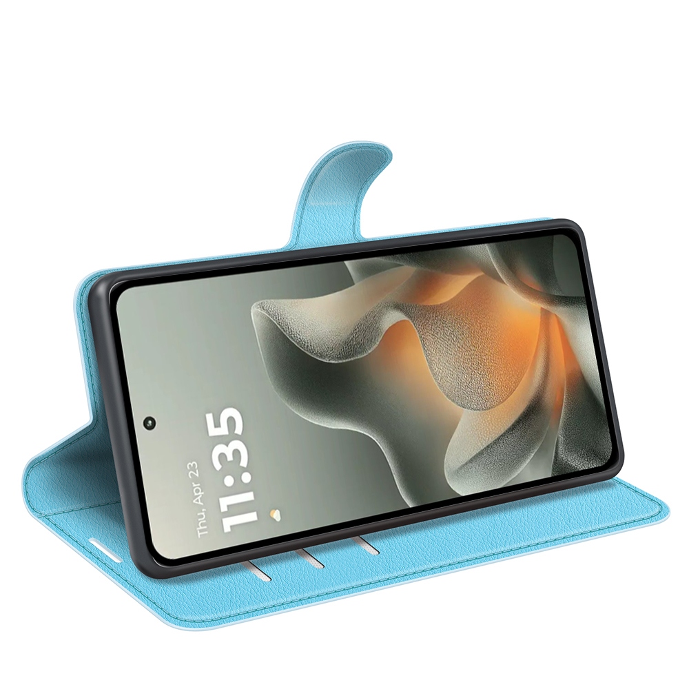 Litchi knižkové púzdro na Motorola Edge 70 5G - modré