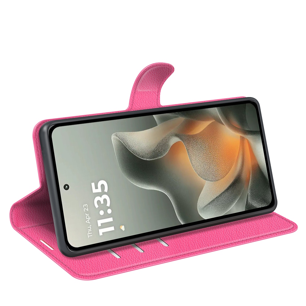 Litchi knižkové púzdro na Motorola Edge 70 5G - rose