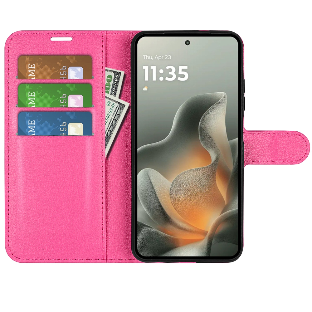 Litchi knižkové púzdro na Motorola Edge 70 5G - rose