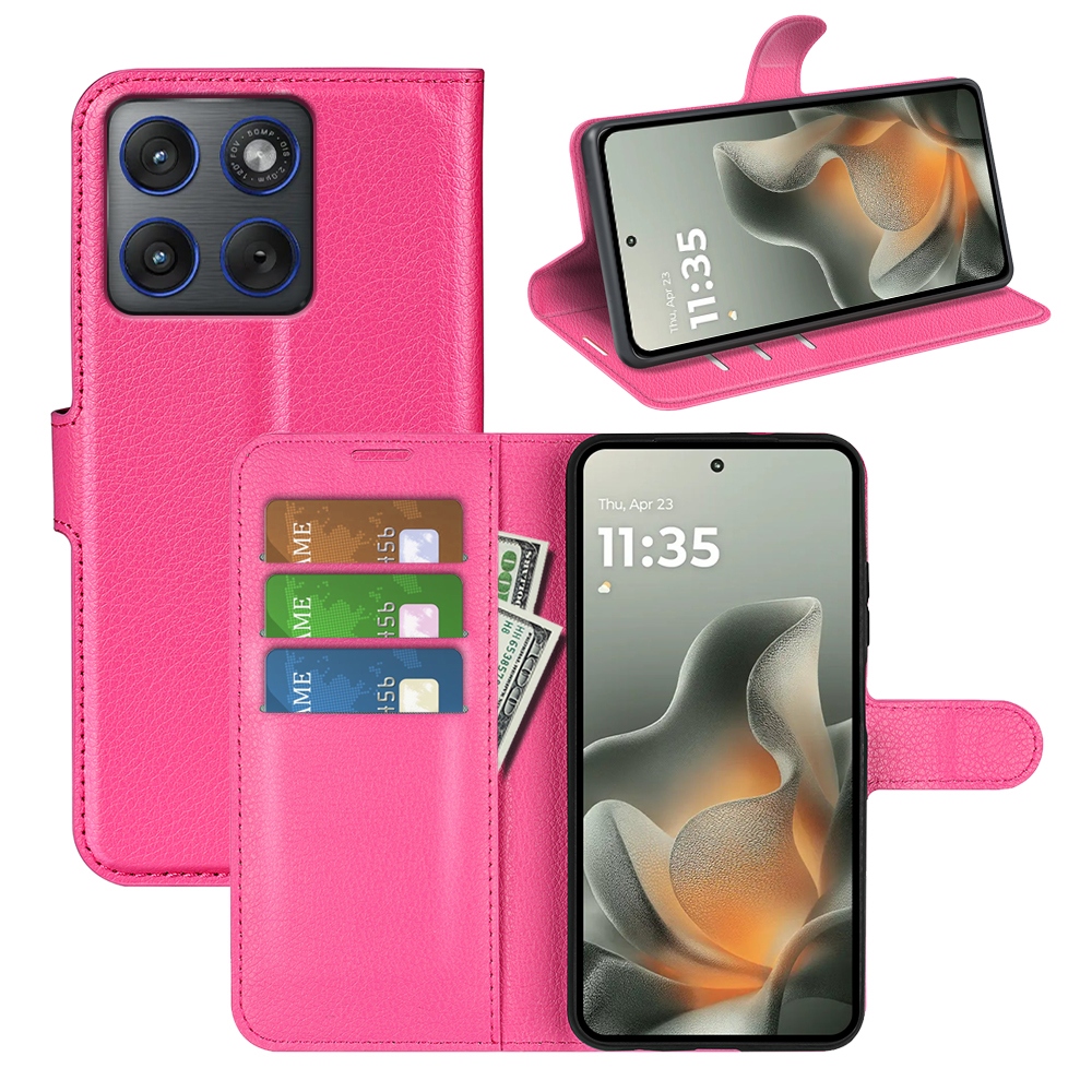 Litchi knižkové púzdro na Motorola Edge 70 5G - rose