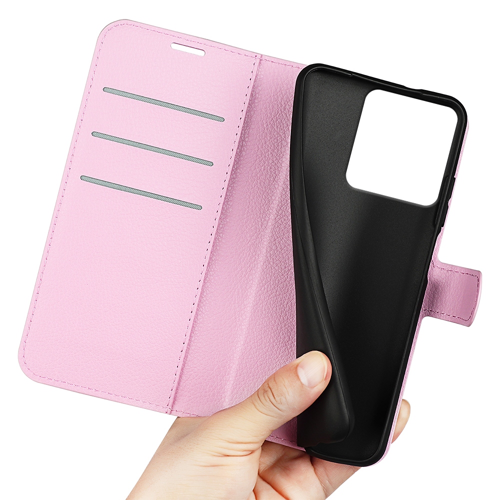 Litchi knižkové púzdro na Motorola Edge 70 5G - ružové