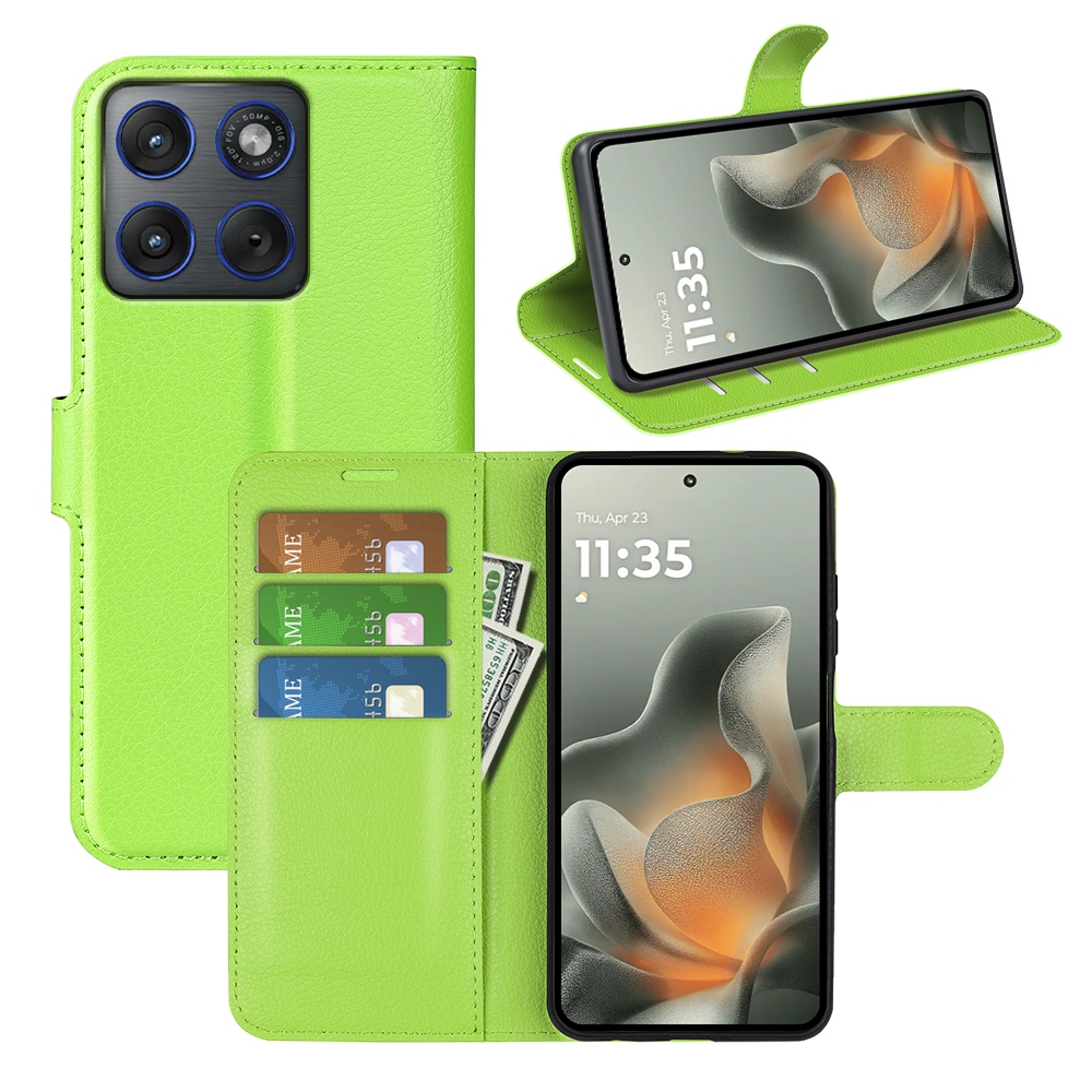Litchi knižkové púzdro na Motorola Edge 70 5G - zelené