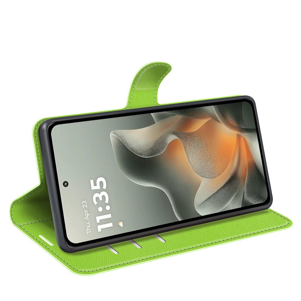 Litchi knižkové púzdro na Motorola Edge 70 5G - zelené