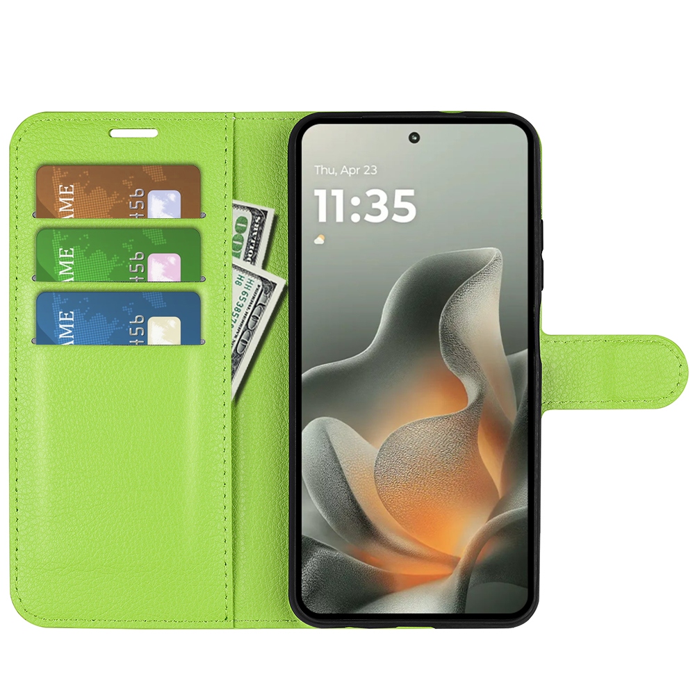 Litchi knižkové púzdro na Motorola Edge 70 5G - zelené