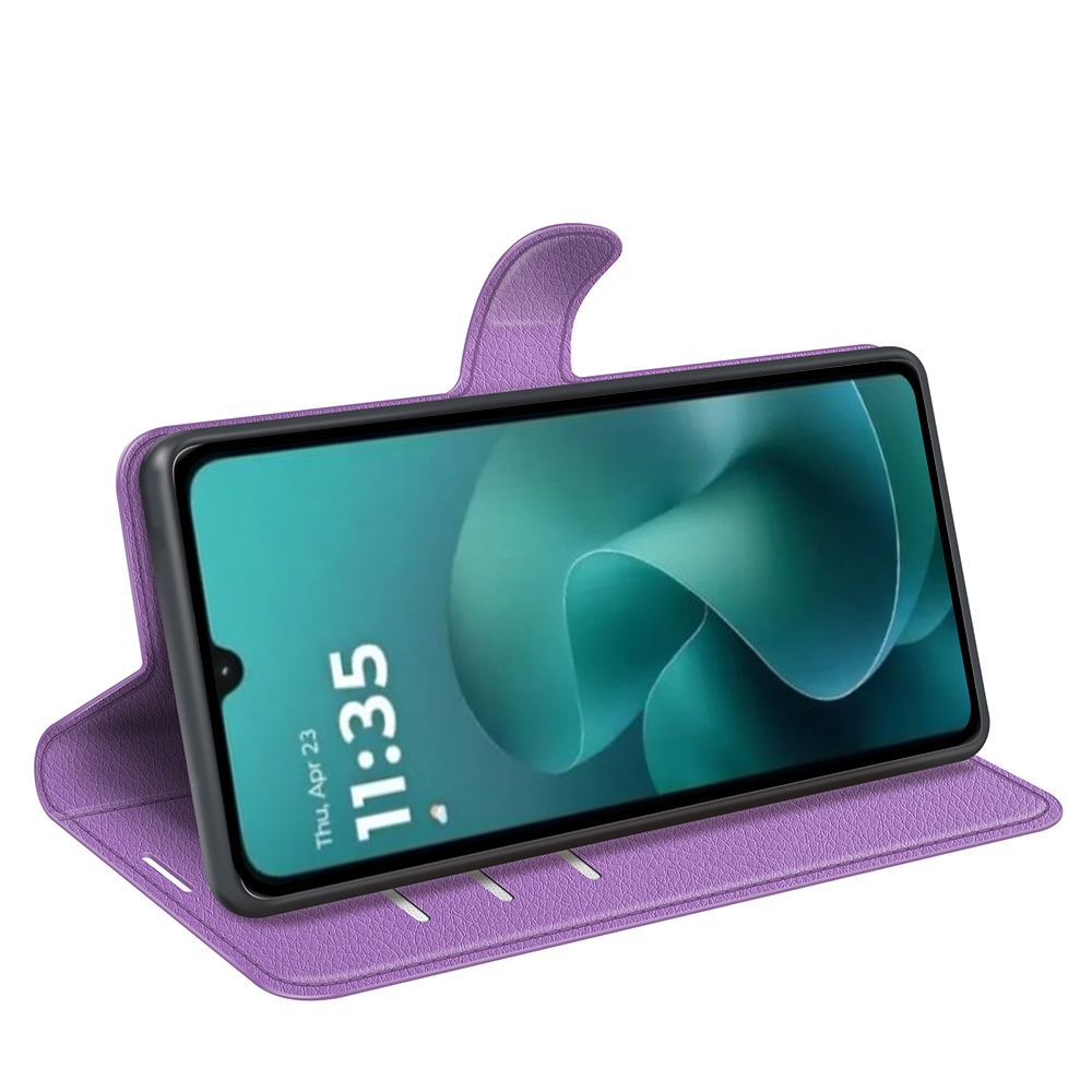 Litchi knižkové púzdro na Motorola Moto G06 - fialové