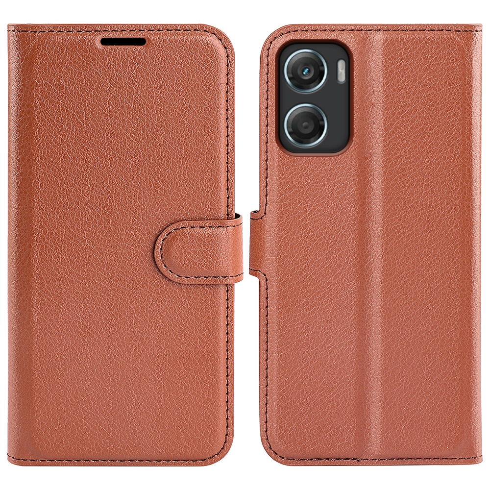 Litchi knižkové púzdro na Motorola Moto G06 - hnedé