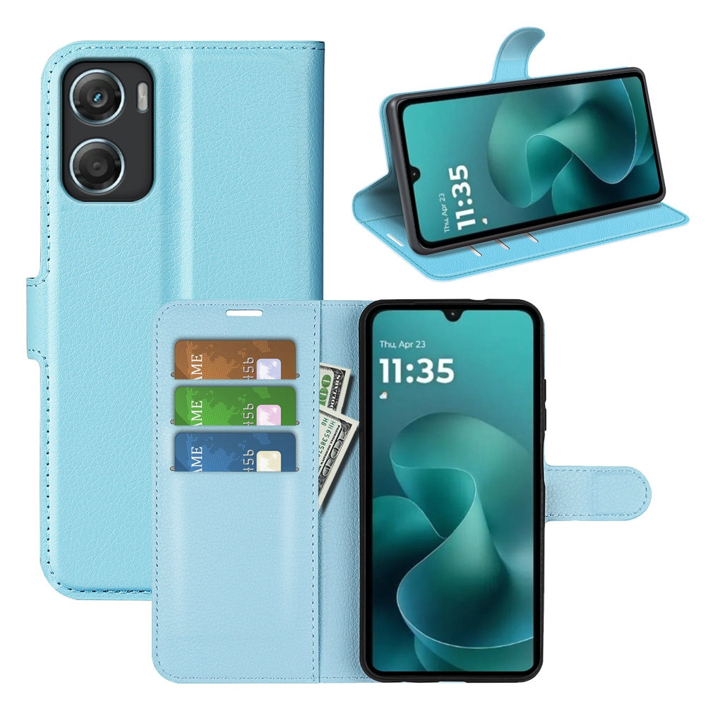 Litchi knižkové púzdro na Motorola Moto G06 - modré