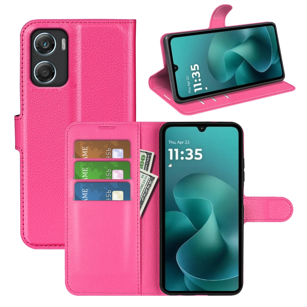 Litchi knižkové púzdro na Motorola Moto G06 - rose