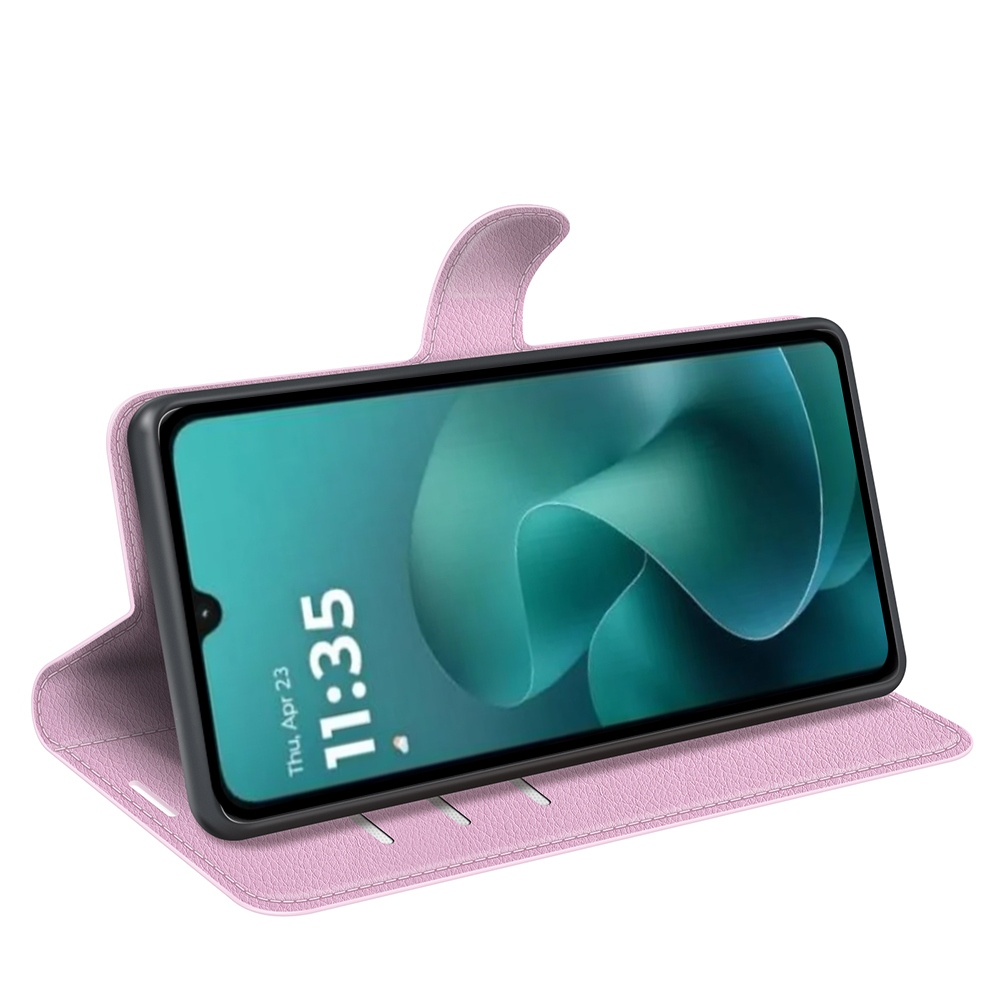 Litchi knižkové púzdro na Motorola Moto G06 - ružové