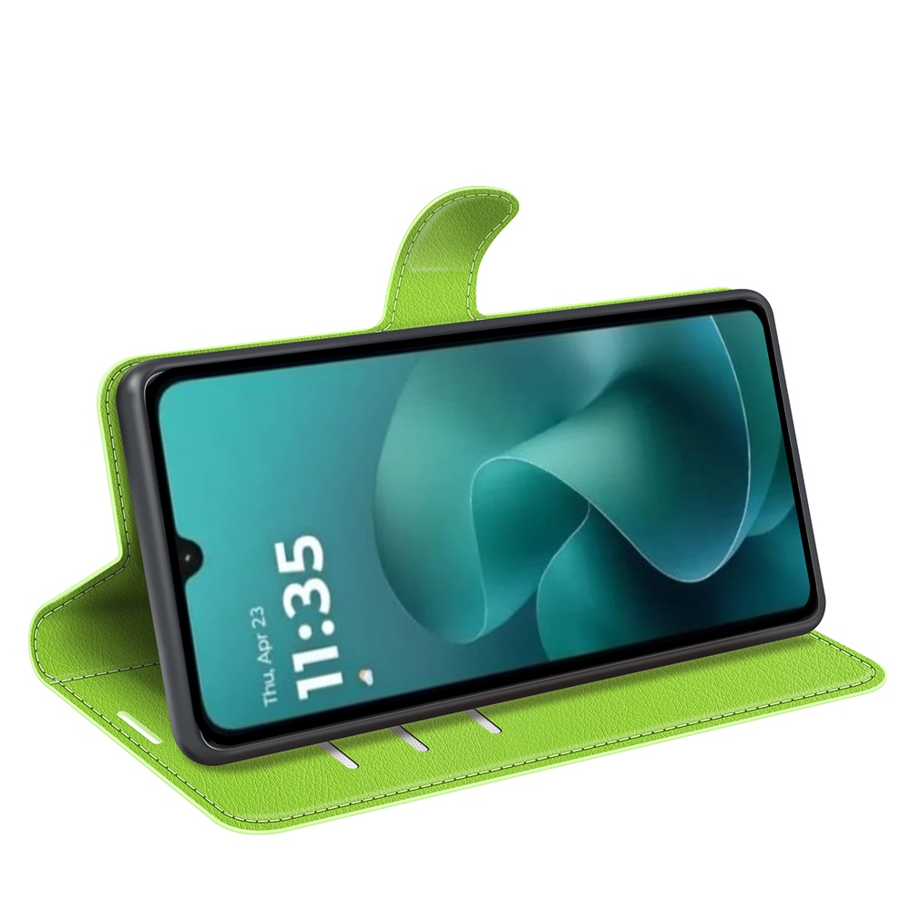 Litchi knižkové púzdro na Motorola Moto G06 - zelené