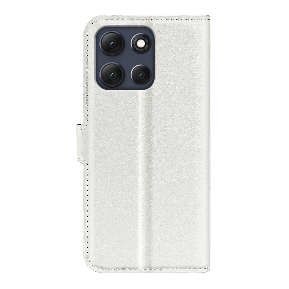 Litchi knižkové púzdro na Motorola Moto G86 5G - biele